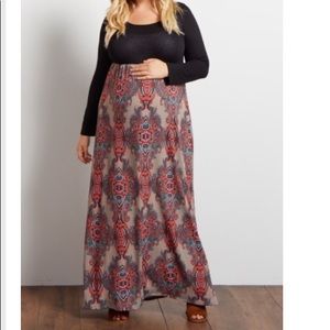 Taupe Paisley bottom maxi dress